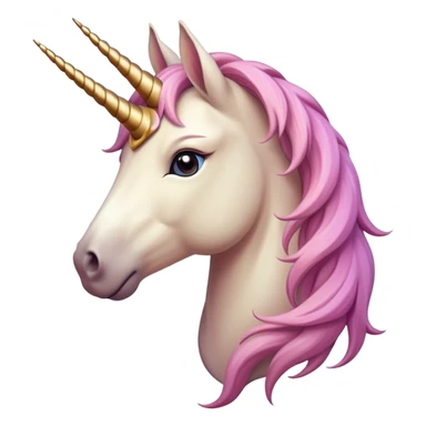 head of an anthropomorphised female unicorn horse, looking directly ahead, relaxed pose sticker