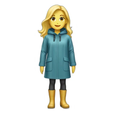 Blond girl with raincoat and boots sticker