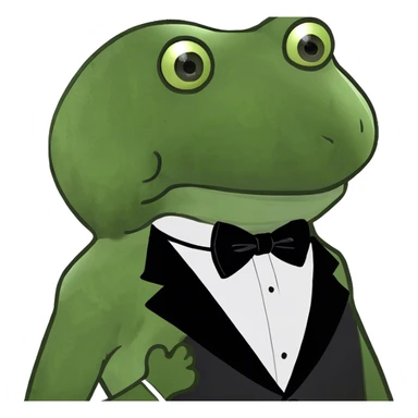 bufo wearing a tuxedo  sticker