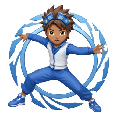 Beyblade with smart anime type player sticker