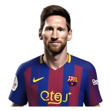 Messi with Barcelona sticker