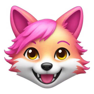 Pink Rainbow fox smiling sticker