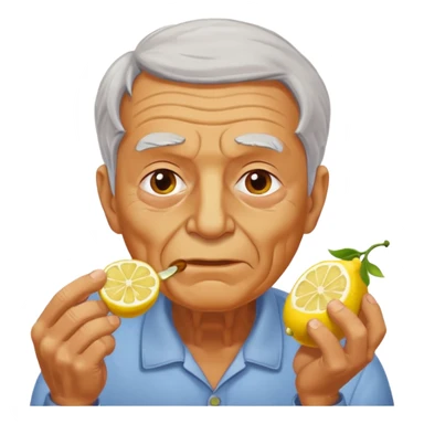 Lemon pickles eating grandfather spicy sticker