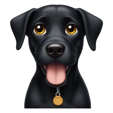 Black dog with begging eyes sticker