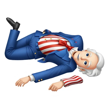 uncle sam laying on back. side view sticker