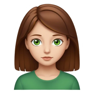 girl brown hair green eyes sticker