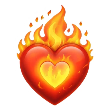Black fire heart  sticker