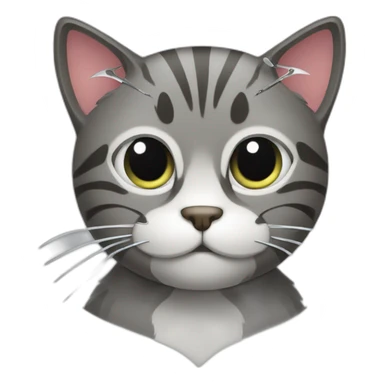 Cat with scissors sticker