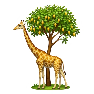 giraffe eating leaves from a tree sticker