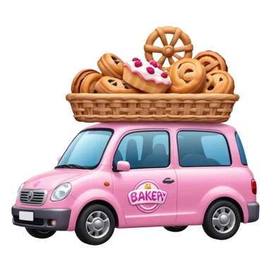 Pink bakery delivery car sticker