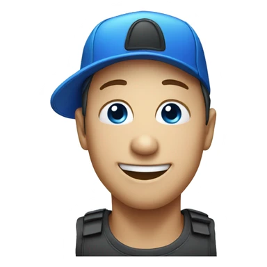 iphone happy face with a blue cap sticker