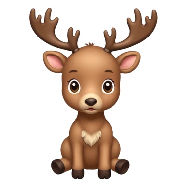reindeer baby  cute, full body , toys stuck in head sticker