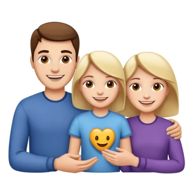 family posing for photo frame sticker