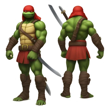 raphael ninja turtle muscular- full body sticker