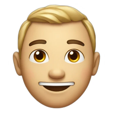 apple-styled raised eyebrow with smile sticker