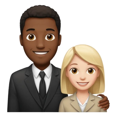 Tall Black man and short white woman couple  sticker