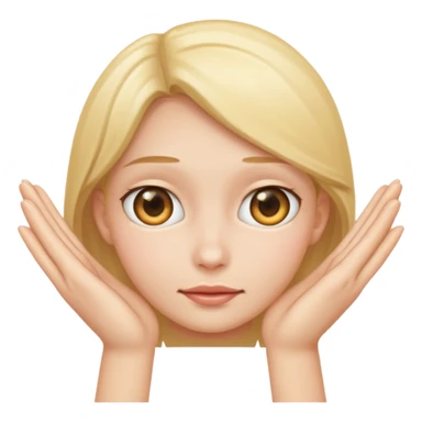 Face peaking though hands sticker