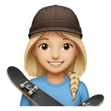 skateboarder girl mugshot with cap sticker