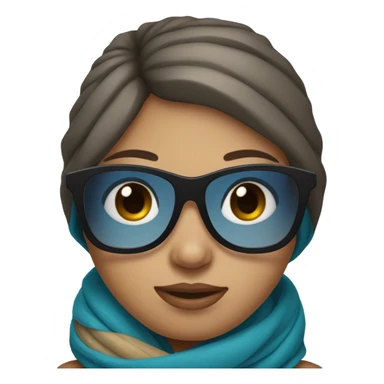 girl with blue eyes and scarf and sunglasses  sticker