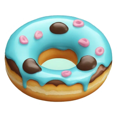 donut with light blue glaze sticker