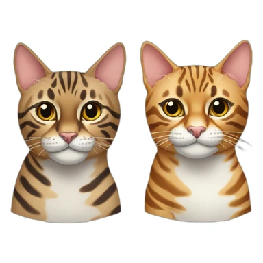 Two Bengal cats of different colours. sticker