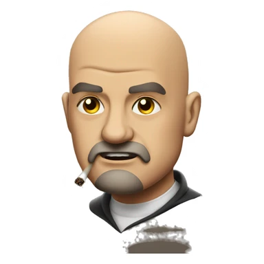 Heavy set Bald man smoking and mad sticker