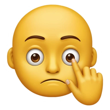 classic yellow emoji head, annoyed, sniffing its fingernails (not the fingers) sticker