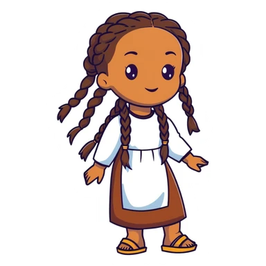Black girl with long brown braids  sticker