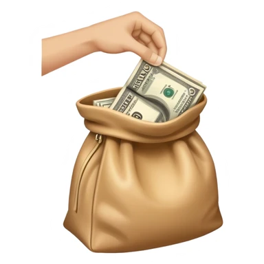 one hand holding a bag of money sticker