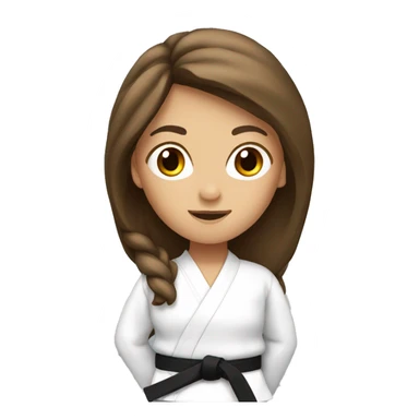 Karate girl with brown long hair sticker