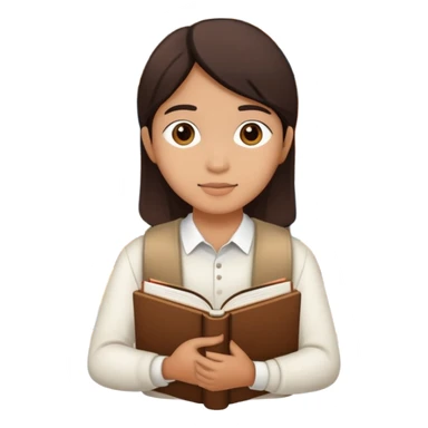 Indonesian student with books studying sticker