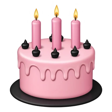 Birthday cake pink and black with cute candles  sticker