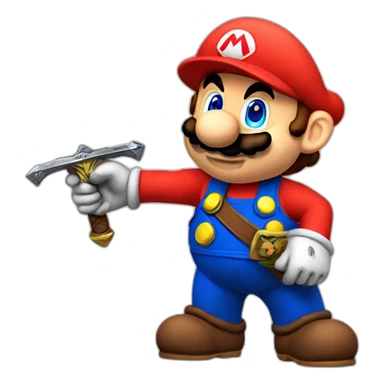 Mario with an enormous Sword sticker