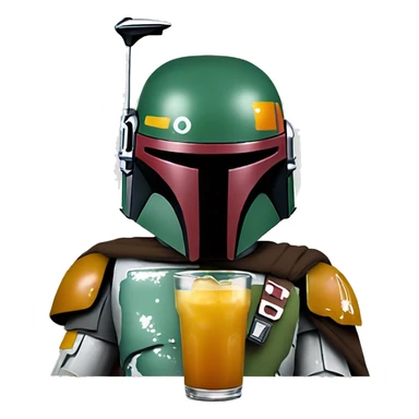 Boba fett drinking boba sticker