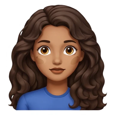 Uma mulher morena de cabelo onduladoe longo com um sinal na bochecha sticker