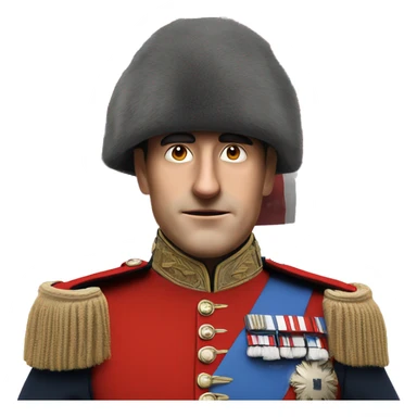 Photorealistic The British red Guardsman with bearskin hat sticker