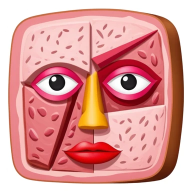 picasso abstract art SPAM MEAT cubist face painting sticker