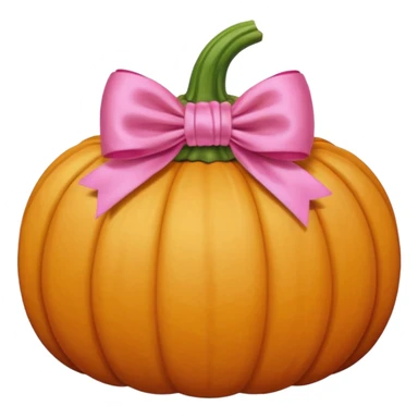 beige Pumpkin with pink bow sticker