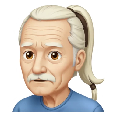 Old man with long white pony tail sticker