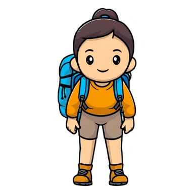 woman with hiking backpack sticker