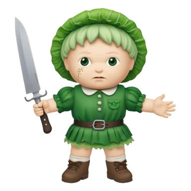 Evil cabbage patch doll with knife  sticker