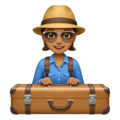 photorealistic tourist with a suitcase sticker