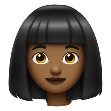 Girl with black curtain bangs sticker