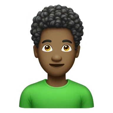 Afro men with twist hair green t-shirt  sticker