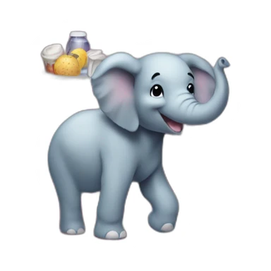 elephant dans un frigo sur une licorne sticker