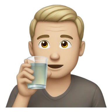 White Man drink water sticker