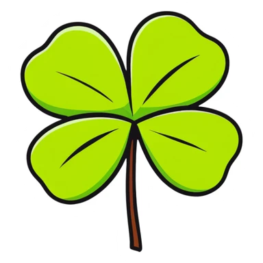 lucky four-leaf clover and kiwi fruit sticker