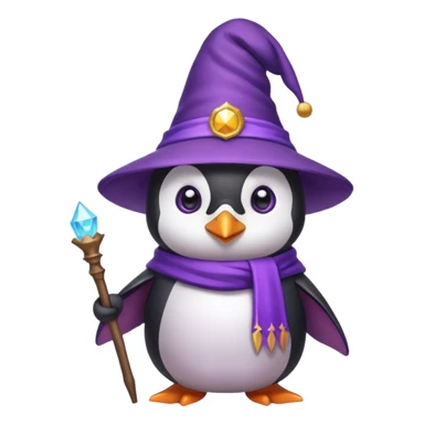 Purple wizard penguin sticker