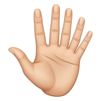 The hand by the palm, the middle finger bent inward, the other fingers are upright and the hand slightly tilted sticker