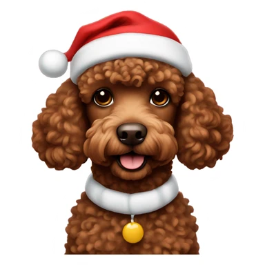 Brown Poodle in Santa suit  sticker